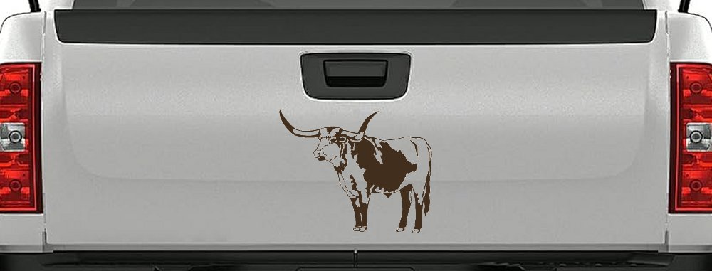 Longhorn Bull Car or Truck Window Decal Sticker (Brown)