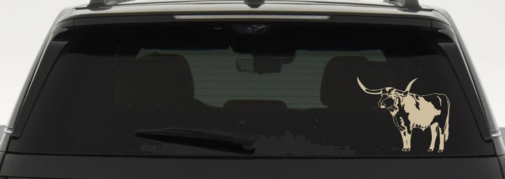 Longhorn Bull Car or Truck Window Decal Sticker (Desert Sand)