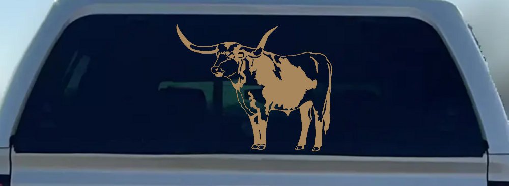Longhorn Bull Car or Truck Window Decal Sticker (Light Brown)
