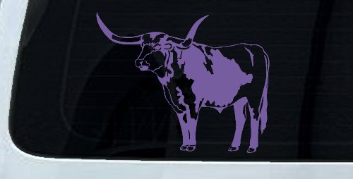 Longhorn Bull Car or Truck Window Decal Sticker (Purple)
