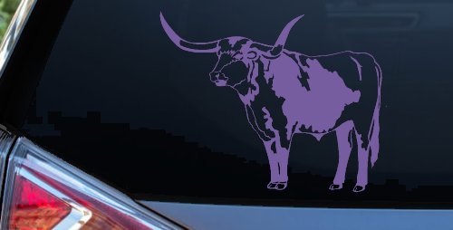 Longhorn Bull Car or Truck Window Decal Sticker (Purple)