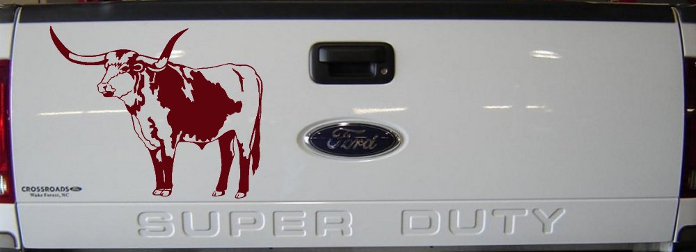 Longhorn Bull Car or Truck Window Decal Sticker (Purple Red)