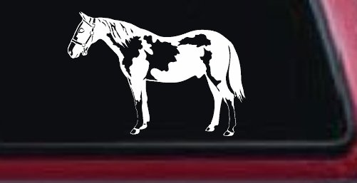 Paint Horse Car or Truck Window Vinyl Decal Sticker (White)