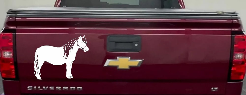 Shelton Pony Car or Truck Window Vinyl Decal Sticker (White)