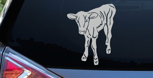 Baby Calf Car or Truck Window Vinyl Decal Sticker (Light Gray)