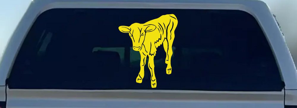 Baby Calf Car or Truck Window Decal Sticker (Yellow)