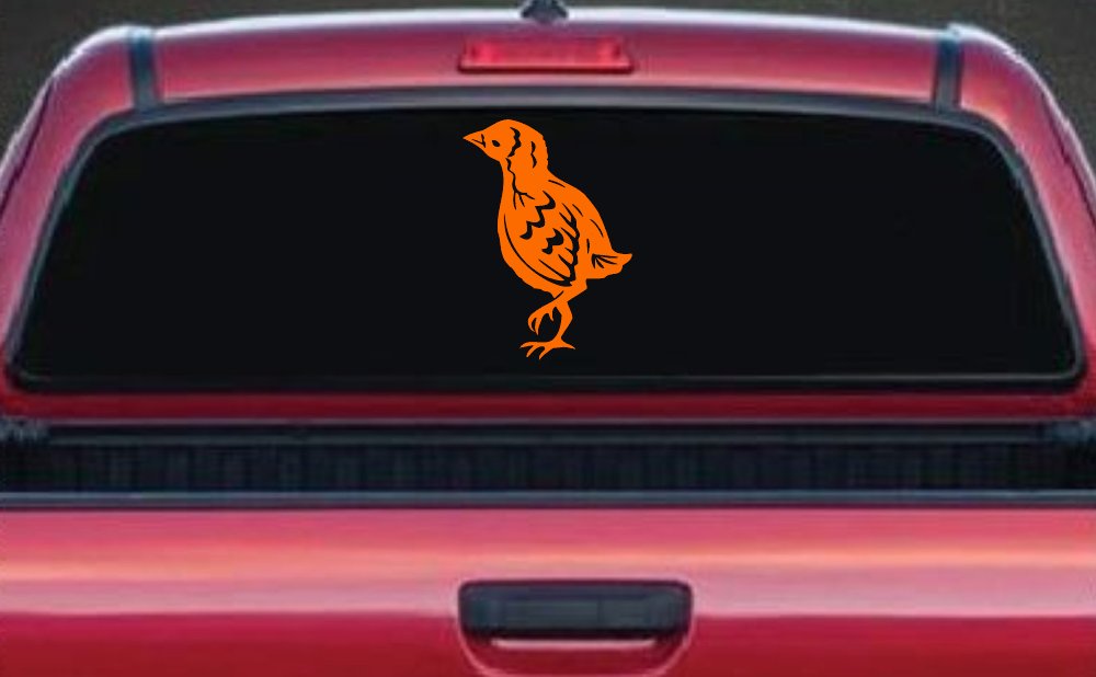 Baby Chick Car or Truck Window Decal Sticker (Orange)