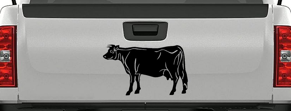 Solid Cow Car or Truck Window Decal Sticker (Black)