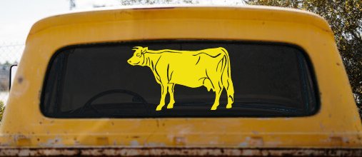 Solid Cow Car or Truck Window Decal Sticker (Yellow)