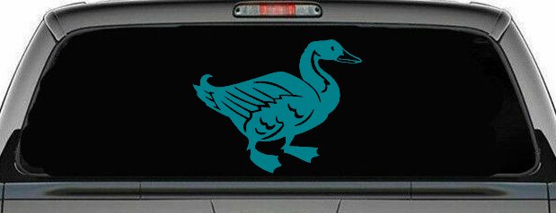 Solid Duck Car or Truck Window Decal Sticker (Turquoise Blue)