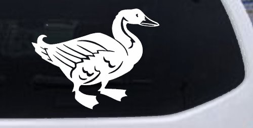 Solid Duck Car or Truck Window Decal Sticker (White)
