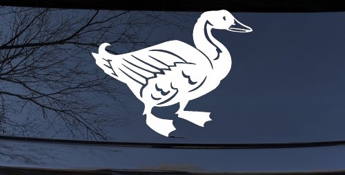 Solid Duck Car or Truck Window Vinyl Decal Sticker (White)