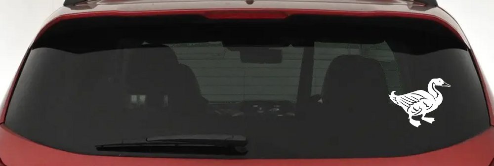 Solid Duck Car or Truck Window Decal Sticker (White)