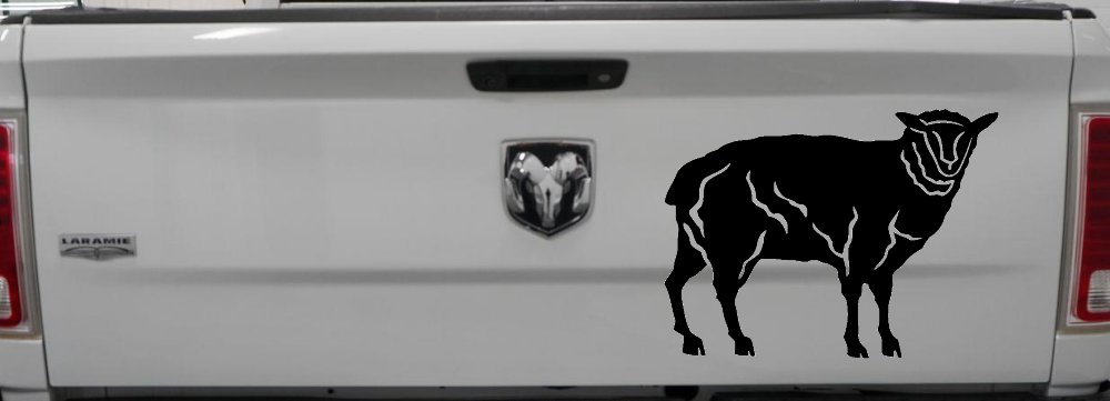 Solid Lamb Car or Truck Window Decal Sticker (Black)
