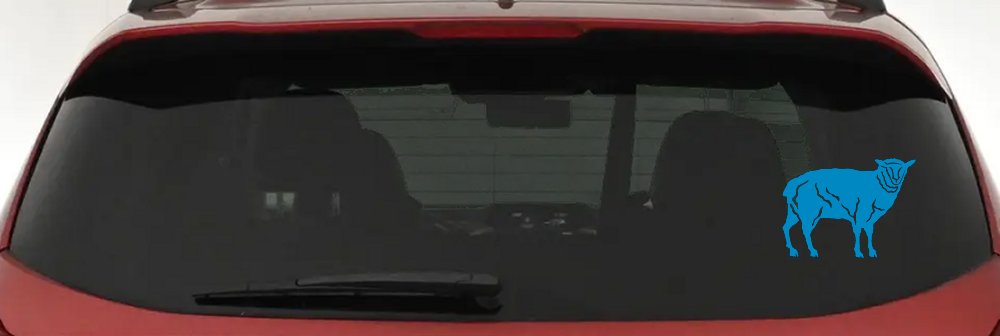 Solid Lamb Car or Truck Window Decal Sticker (Blue)