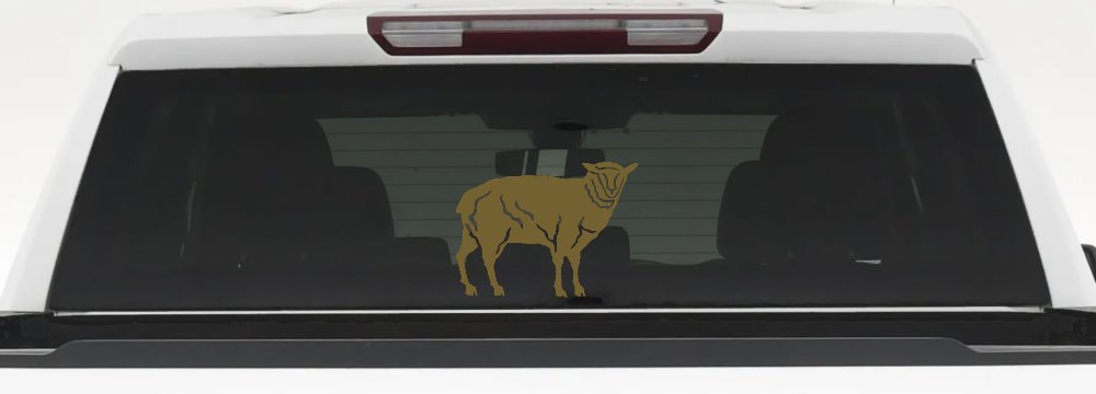 Solid Lamb Car or Truck Window Decal Sticker (Gold)