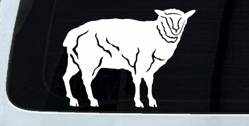 Solid Lamb Car or Truck Window Vinyl Decal Sticker (White)