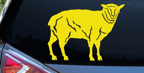 Solid Lamb Car or Truck Window Decal Sticker (Yellow)
