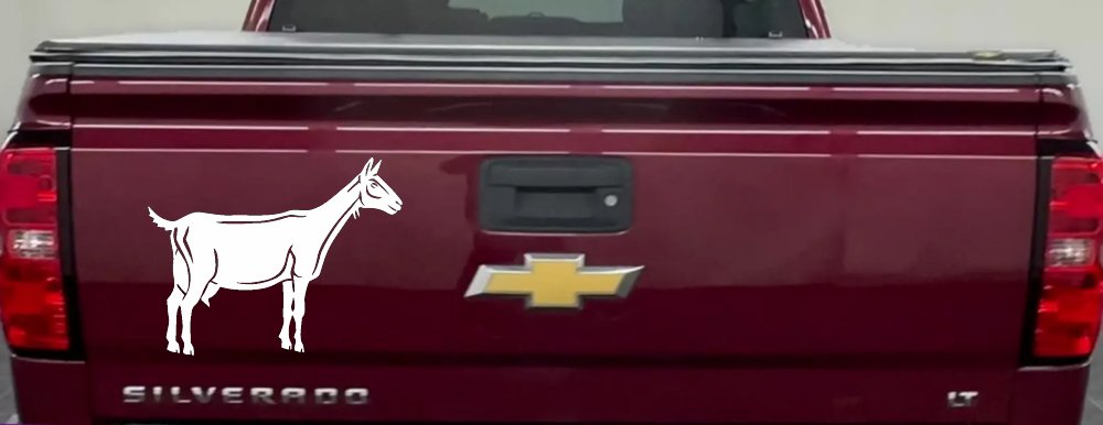 Solid Goat Car or Truck Window Decal Sticker (White)
