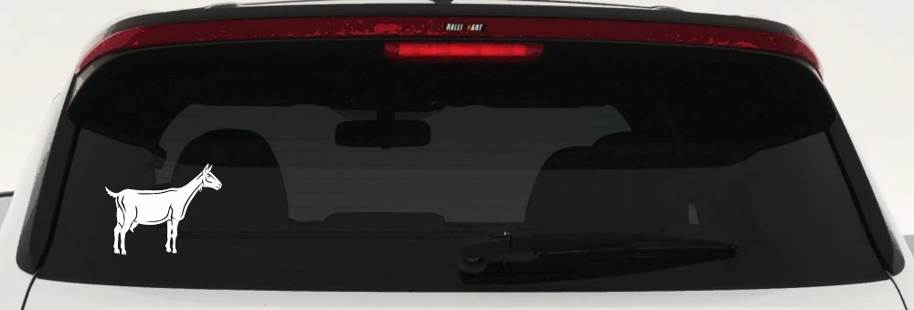 Solid Goat Car or Truck Window Decal Sticker (White)