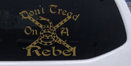 Gadsden Dont Tread On a Rebel Country Car or Truck Window Decal Sticker (Gold)