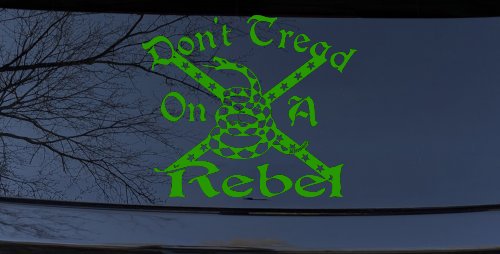 Gadsden Dont Tread On a Rebel Country Car or Truck Window Vinyl Decal Sticker (Lime)
