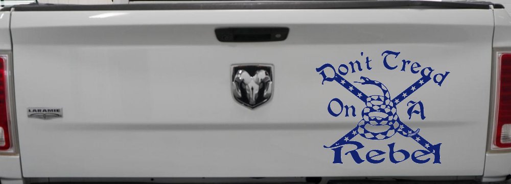 Gadsden Dont Tread On a Rebel Country Car or Truck Window Decal Sticker (Navy)