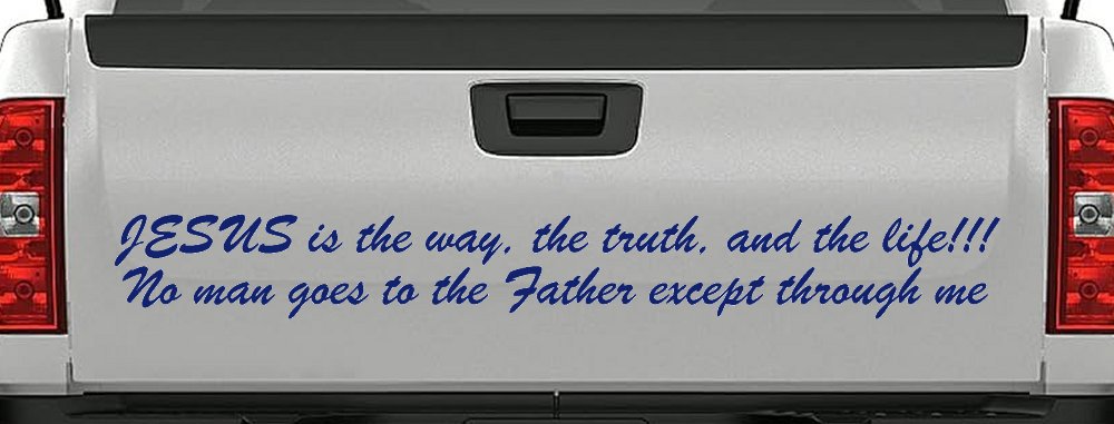 JESUS is the way Christian Car or Truck Window Decal Sticker