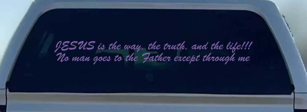 JESUS is the way Christian Car or Truck Window Decal Sticker (Purple)