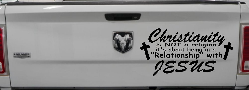 Relationship With Jesus Christian Car or Truck Window Vinyl Decal Sticker (Black)