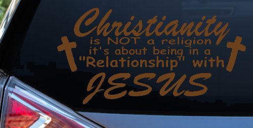Relationship With Jesus Christian Car or Truck Window Decal Sticker (Copper)