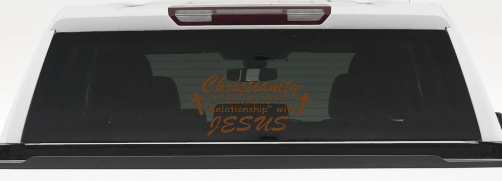 Relationship With Jesus Christian Car or Truck Window Vinyl Decal Sticker (Copper)