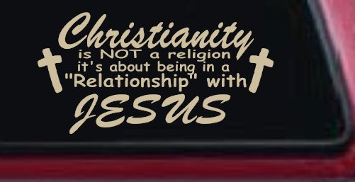 Relationship With Jesus Christian Car or Truck Window Vinyl Decal Sticker (Desert Sand)