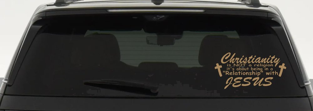 Relationship With Jesus Christian Car or Truck Window Vinyl Decal Sticker (Light Brown)
