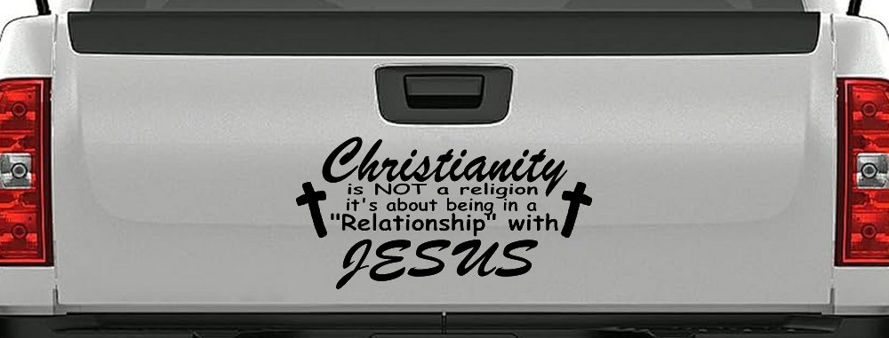 Relationship With Jesus Christian Car or Truck Window Vinyl Decal Sticker (Matte Black)
