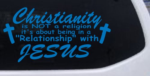 Relationship With Jesus Christian Car or Truck Window Vinyl Decal Sticker (Sky Blue)