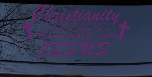Relationship With Jesus Christian Car or Truck Window Vinyl Decal Sticker (Violet)