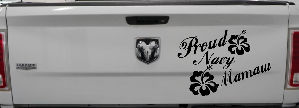 Proud Navy Mamaw Hibiscus Flowers Military Car or Truck Window Decal Sticker