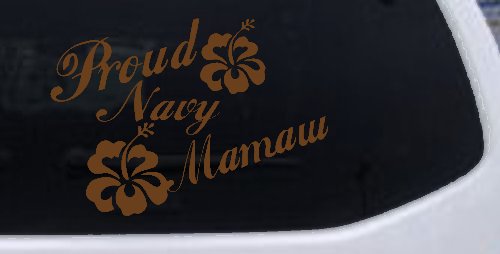 Proud Navy Mamaw Hibiscus Flowers Military Car or Truck Window Decal Sticker
