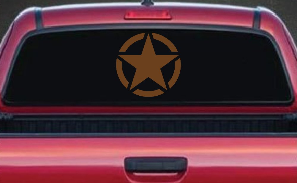 Military Jeep Star Segmented Car or Truck Window Vinyl Decal Sticker (Copper)