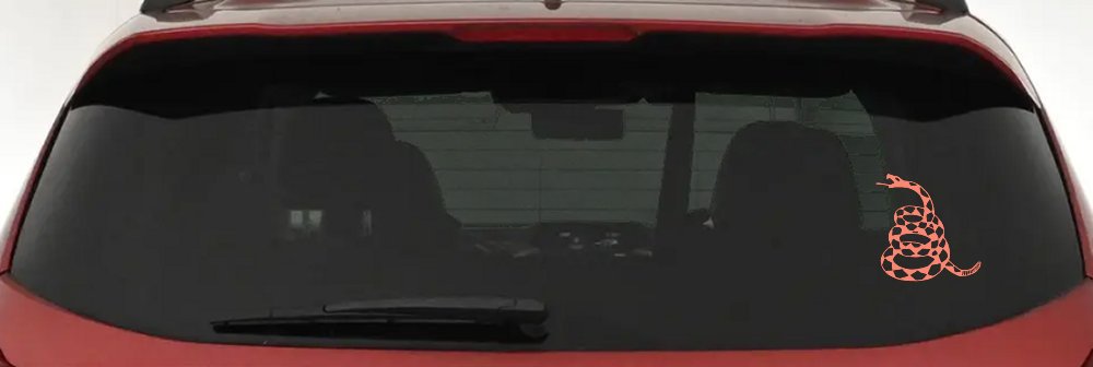 Gadsden Rattle Snake Only Car or Truck Window Decal Sticker (Coral)