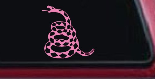 Gadsden Rattle Snake Only Car or Truck Window Decal Sticker (Pink)