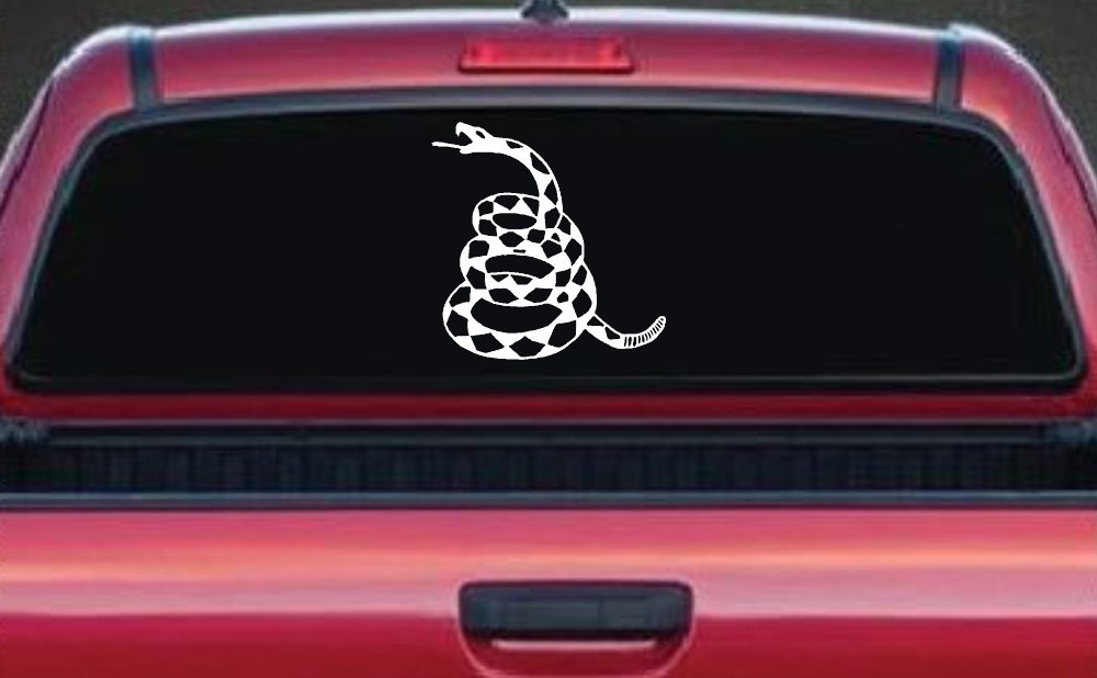 Gadsden Rattle Snake Only Car or Truck Window Decal Sticker (White)