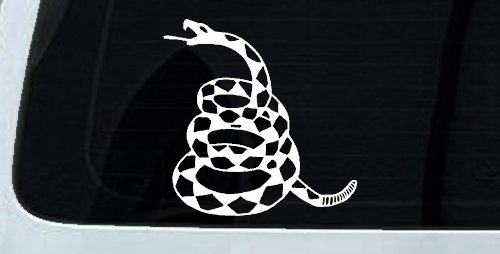 Gadsden Rattle Snake Only Car or Truck Window Vinyl Decal Sticker (White)