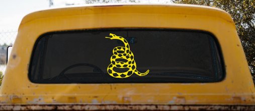 Gadsden Rattle Snake Only Car or Truck Window Vinyl Decal Sticker (Yellow)