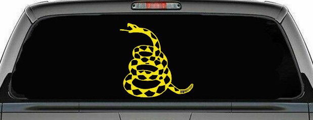 Gadsden Rattle Snake Only Car or Truck Window Decal Sticker (Yellow)