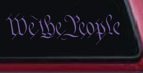 We The People Text Freedom 2nd Amendment Car or Truck Window Decal Sticker (Purple)