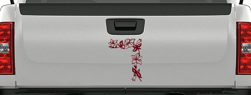Corner Flower Vine Car or Truck Window Decal Sticker (Purple Red)