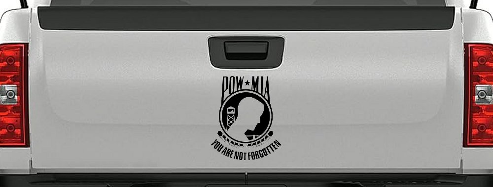 POW MIA You Are Not Forgotten Military Car or Truck Window Vinyl Decal Sticker (Black)