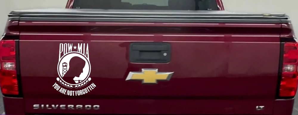 POW MIA You Are Not Forgotten Military Car or Truck Window Decal Sticker